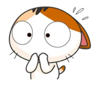 😱 chat, choqué, dessin animé, mignon, emoji, autocollant whatsapp sticker