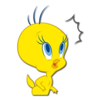 😃 Tweety Bird Kreskówka, Ptak, Żółty, Słodki, Zwierzę, Looney Tunes telegram sticker