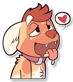 😚 狗, 可爱, 动物, 爱, 贴纸, 卡通 telegram sticker