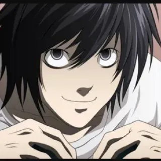 🎭 L Lawliet Death Note Anime, Death Note, L, L Lawliet, Detektyw, Manga, Postać telegram sticker