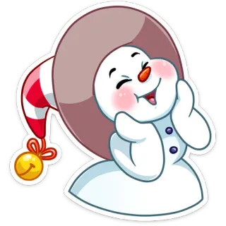 ☺️ Muñeco de nieve, Invierno, Fiesta, Lindo, Dibujos animados whatsapp sticker