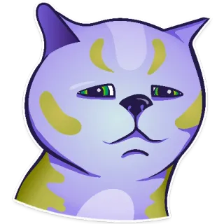 😑 chat, autocollant, animal, mignon, kawaii, animal de compagnie, animal domestique whatsapp sticker