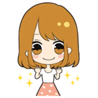 😻 Anime, Menina, Fofa, Brilho, Kawaii whatsapp sticker