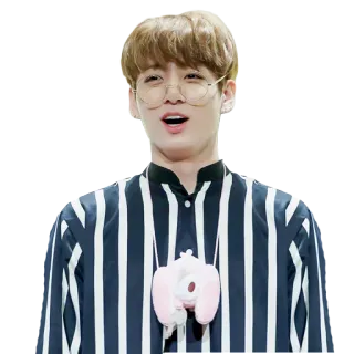 😨 Jungkook kpop, sänger, brille, asiatisch, männlich, promi, idol, künstler telegram sticker