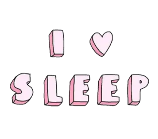 💤 I <3 SLEEP sleep, love, heart, cute, pink, cartoon, sticker telegram sticker