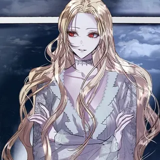 ♦️ Anime, Donna, Bionda, Occhi Rossi, Girocollo, Gotico telegram sticker