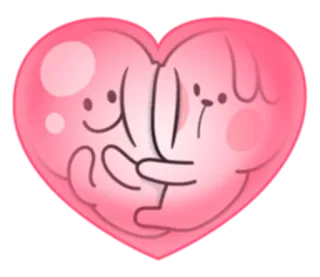💕 amour, coeur, mignon, dessin animé, animal, couple telegram sticker