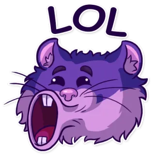 😝 LOL хомяк, лол, смешно, мультфильм, мем, животное telegram sticker