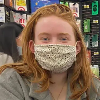 😷 Sadie Sink Sadie Sink, actress, red hair, mask, celebrity telegram sticker