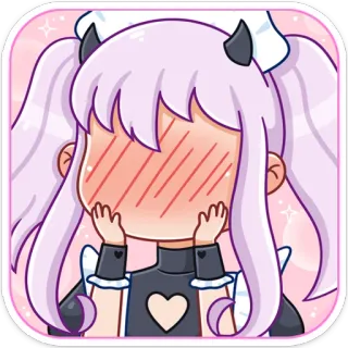 😊 Fille anime, Servante, Mignon, Kawaii, Rougeur telegram sticker