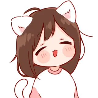 💞 gato, lindo, anime, feliz, dibujos animados whatsapp sticker