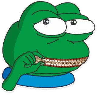 🙊 Pepe the Frog Pepe, rana, meme, cultura de internet, cremallera, humor telegram sticker