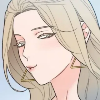🥢 woman, earrings, blonde hair, face, beauty telegram sticker