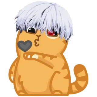 😘 고양이, 귀여운, 애니, 스티커 telegram sticker