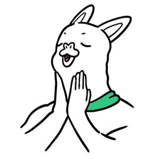 😙 animal, desenho animado, ilustração, fofo, kawaii, personagem, mãos, oração whatsapp sticker