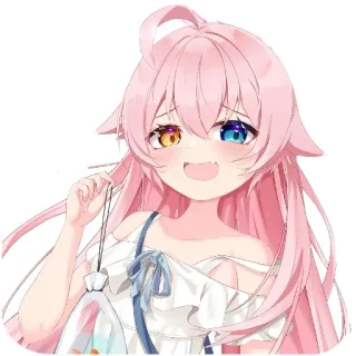 ❤ アニメ, 女の子, ピンク髪, 可愛い, かわいい, ちび, カートゥーン telegram sticker