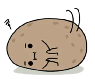 😕 potato, cute, food, funny, character, whimsical telegram sticker