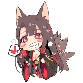 ❤️ Anime, Lucu, Kawaii, Telinga binatang, Gadis rubah telegram sticker