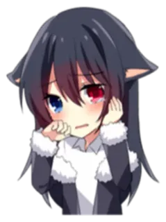 😢 anime, khóc, buồn, cô gái, kawaii, manga telegram sticker