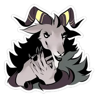 ☺ capra, corna, fantasy, creatura, mostro telegram sticker