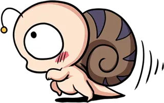 🏃 caracol, kawaii, lindo, dibujos animados, animal, personaje whatsapp sticker