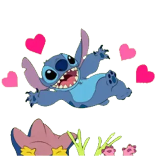 ❤ Stitch Cartoon, Alien, Niedlich, Lilo, Stitch, Herz telegram sticker