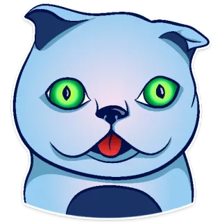 😛 chat, animal, animal de compagnie, dessin animé, mignon, autocollant whatsapp sticker