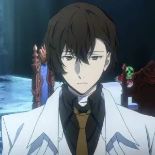 🖤 Osamu Dazai Bungou Stray Dogs anime, dazai, bungou stray dogs, character, osamu dazai, cartoon telegram sticker