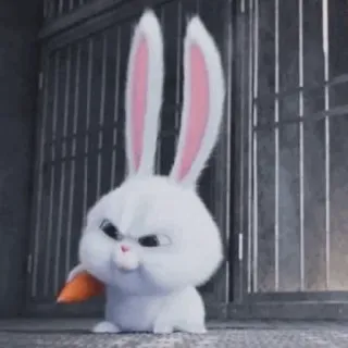 🐰 Snowball The Secret Life of Pets Hase, Kaninchen, Tier, Cartoon, wütend, Karotte telegram sticker