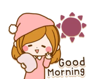 👩‍❤️‍👨 Good Morning доброе утро, девушка, сонная, утро, солнце telegram sticker
