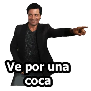 🙄 Ve por una coca homem, apontando, coca, refrigerante, bebida telegram sticker