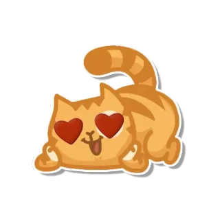 😍 gato, ojos de corazón, animal, lindo, juguetón telegram sticker