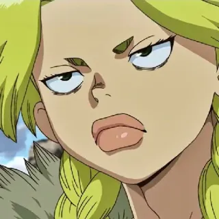 💈 Anime, Charakter, Blond, Ausdruck, Grinsen telegram sticker