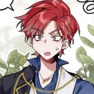 🥀 estilo anime, pelo rojo, personaje masculino, dibujo animado, manga, retrato telegram sticker