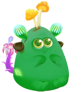 😉 Cartone animato, Fungo, Personaggio, Mostro, Carino, Fantasy, Pianta telegram sticker