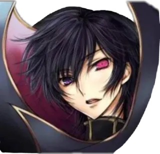 😏 Lelouch Lamperouge Code Geass anime, cartoon, fanart, lelouch, code geass, zero telegram sticker