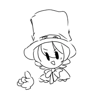 👆 cartoon, character, hat, sketch, drawing telegram sticker
