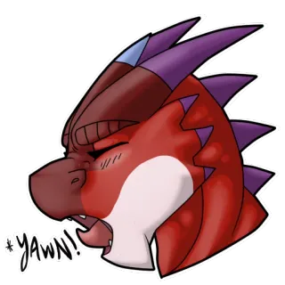 🛏 * YAWN! dragon, bâillement, autocollant, dessin animé whatsapp sticker