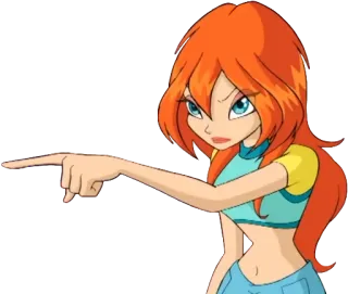 🫵 Bloom Winx Club fada, magia, animado, desenho animado, menina telegram sticker