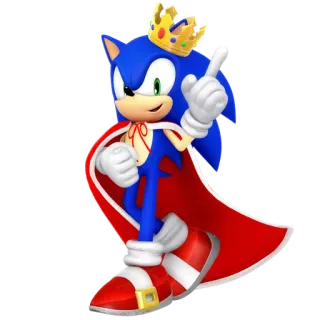 👌 Sonic ソニック・ザ・ヘッジホッグ, 王, 王冠, マント, 漫画, セガ, 王室 telegram sticker