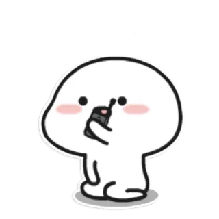 ☁ Cartoon, Niedlich, Figur, Handy, Weiß, Simpel telegram sticker