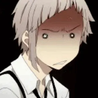🗝 Atsushi Nakajima Bungou Stray Dogs 애니메이션, 화난, 소년, 짜증, 충격 telegram sticker