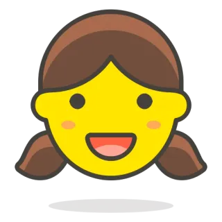 👩 Emoji, Smiley, Ragazza, Faccia, Cartone animato, Giallo telegram sticker