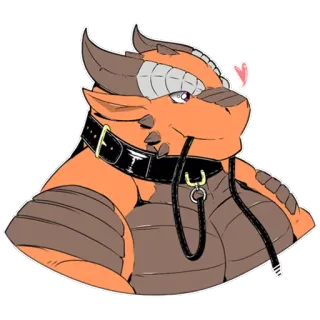 🐶 dragon, anthro, furry, personnage, fantaisie, orange, animal telegram sticker