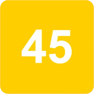 🟨 45 number, yellow, simple telegram sticker