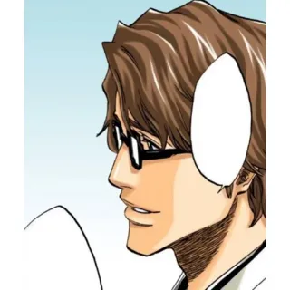 🧬 Sosuke Aizen Bleach 애니메이션, 만화, 아이젠, 안경, 악당 telegram sticker