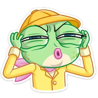 ⁉️ мультфильм, животное, лягушка, стикер, смешной, выражение telegram sticker