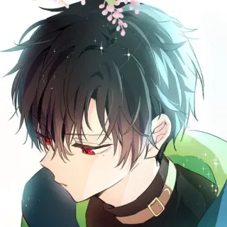 🌑 アニメ, マンガ, キャラクター, 男の子, イラスト, 赤い目 telegram sticker