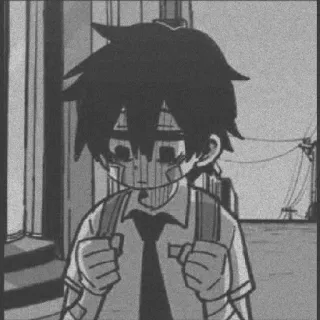 🖤 anime, manga, character, sad, depressed, teen whatsapp sticker