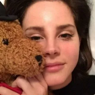 🍒 Lana Del Rey singer, celebrity, woman, portrait, teddy bear telegram sticker